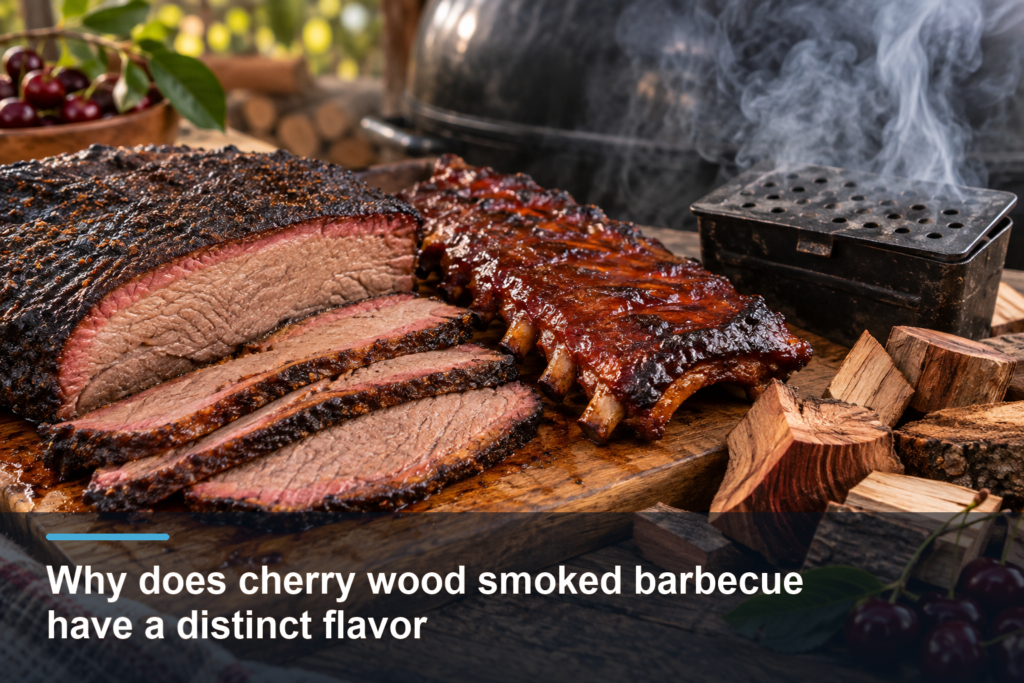 Why does cherry wood smoked barbecue have a distinct flavor